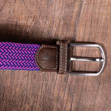 Swole Panda Recycled Woven Belt - Pink Navy Fine Weave buckle