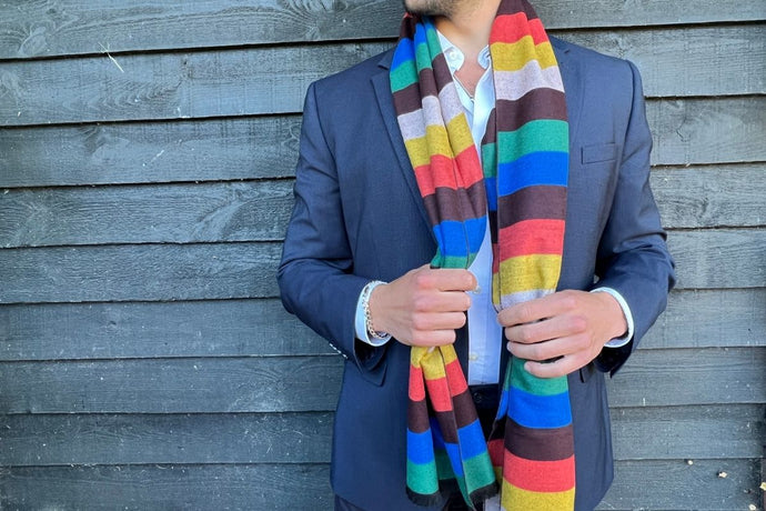 Swole Panda Bamboo Scarf - Block Stripes