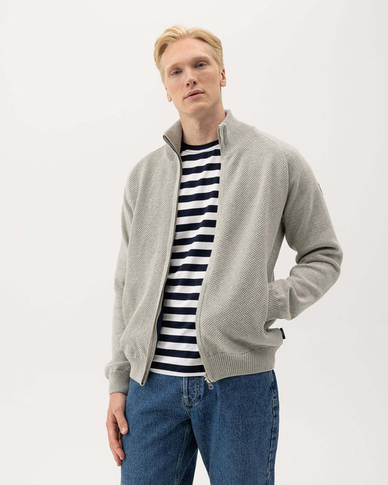 Holebrook Sweden Ingo Full-Zip Windproof Sweater light grey