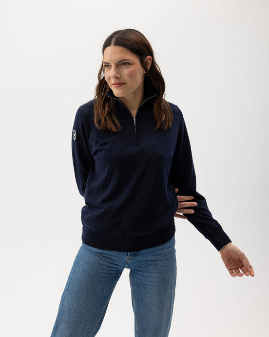 Holebrook Sweden Nelly T-Neck Windproof Sweater navy