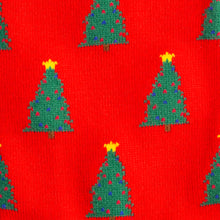 Swole Panda Bamboo Socks - Christmas Trees close up