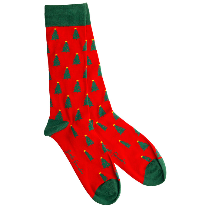 Swole Panda Bamboo Socks - Christmas Trees