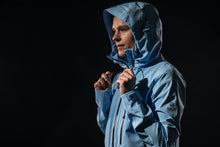 Halti Juonto Womens DrymaxX Nano Waterproof Jacket cornflower blue model