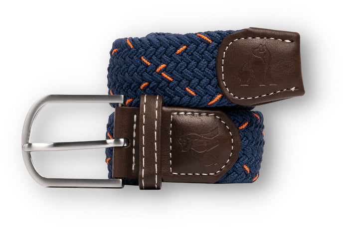 Swole Panda Recycled Woven Belt - Navy/Orange Spot