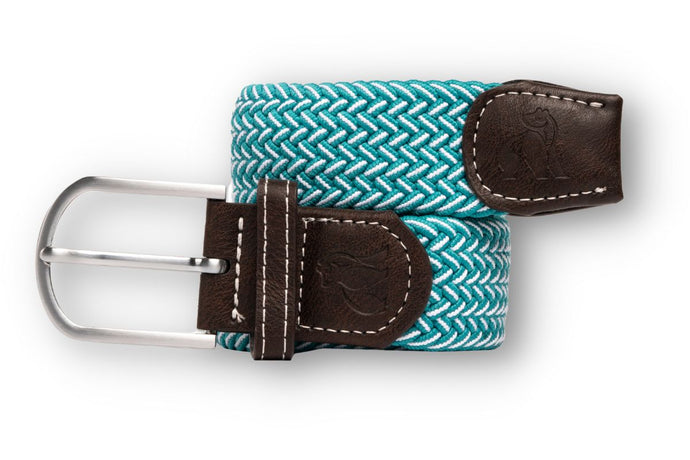 Swole Panda Recycled Woven Belt - Aqua Fine Weave