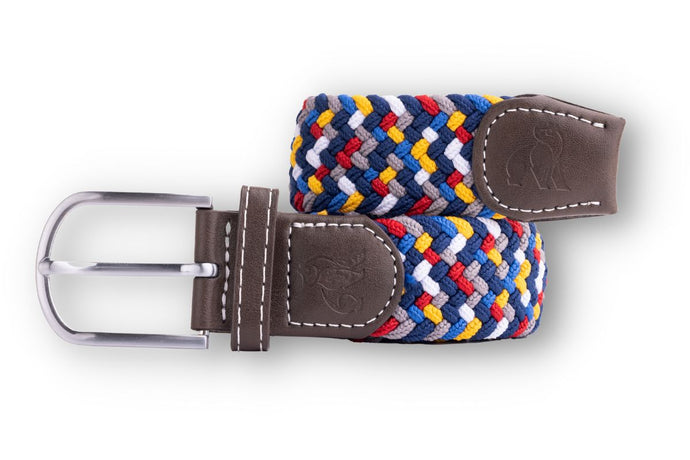 Swole Panda Recycled Woven Belt - Rainbow Zig Zag