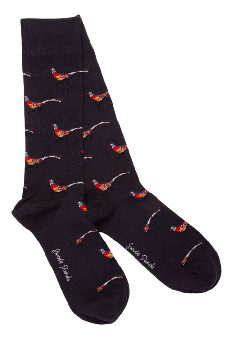 Swole Panda Block Stripe Bamboo Socks - Pheasant
