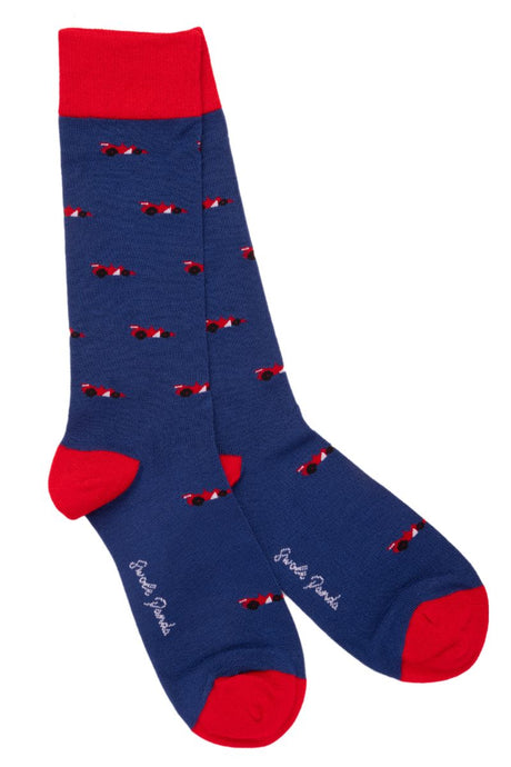 Swole Panda Bamboo Socks - Racing Cars
