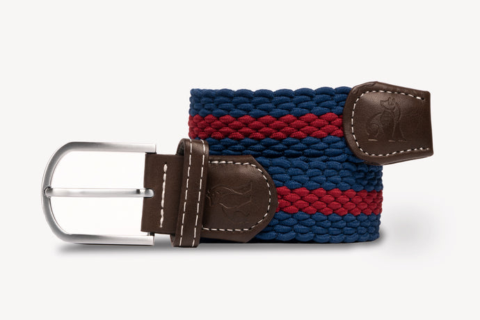 Swole Panda Recycled Woven Belt - Blue Burgundy