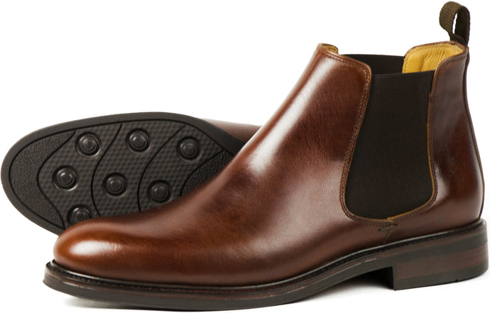 Orca Bay Chalfont Mens Pull-up Leather Chelsea Boots Brown