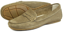 Orca Bay Florence Ladies Suede Loafer Shoes Mushroom