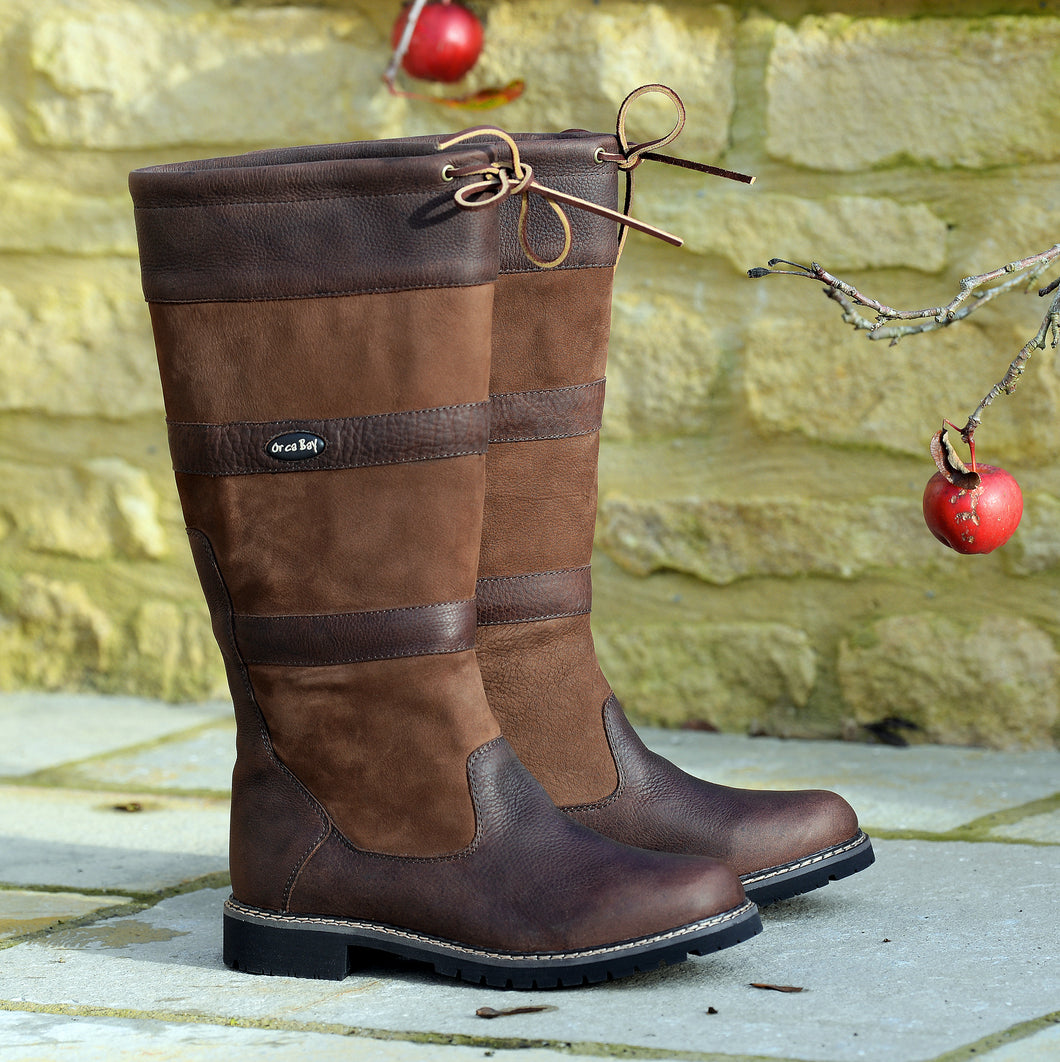 Orca Bay Orkney Waterproof Leather Country Boots Brown