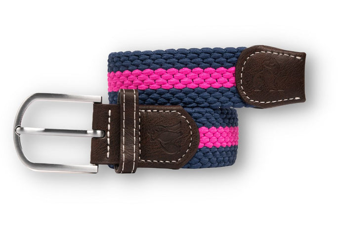 Swole Panda Recycled Woven Belt - Blue Pink Stripe