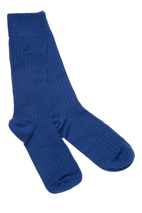 Swole Panda Ribbed Bamboo Socks - Royal Blue