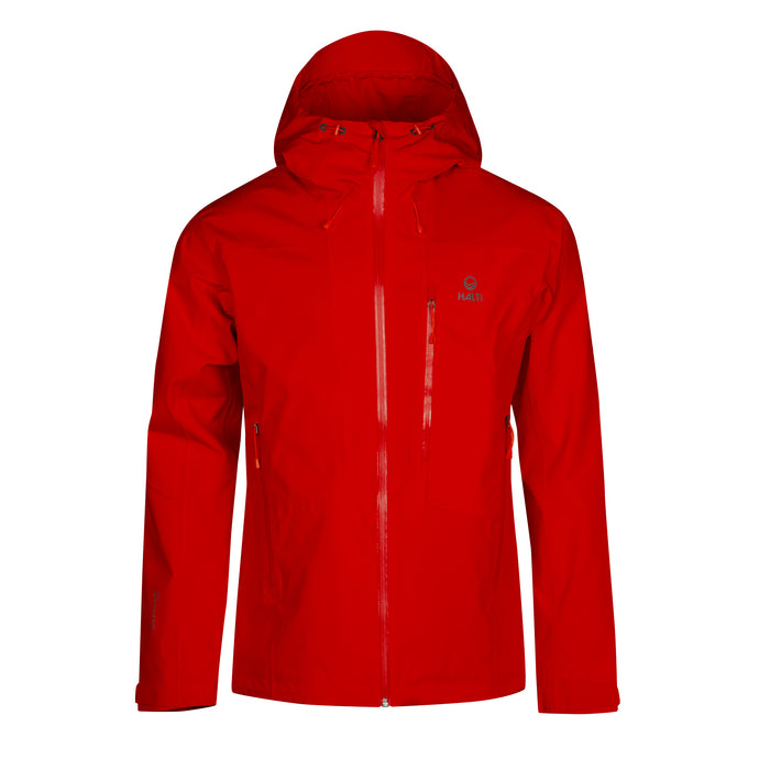 Halti Juonto Mens DrymaxX Nano Waterproof Jacket adrenaline red front