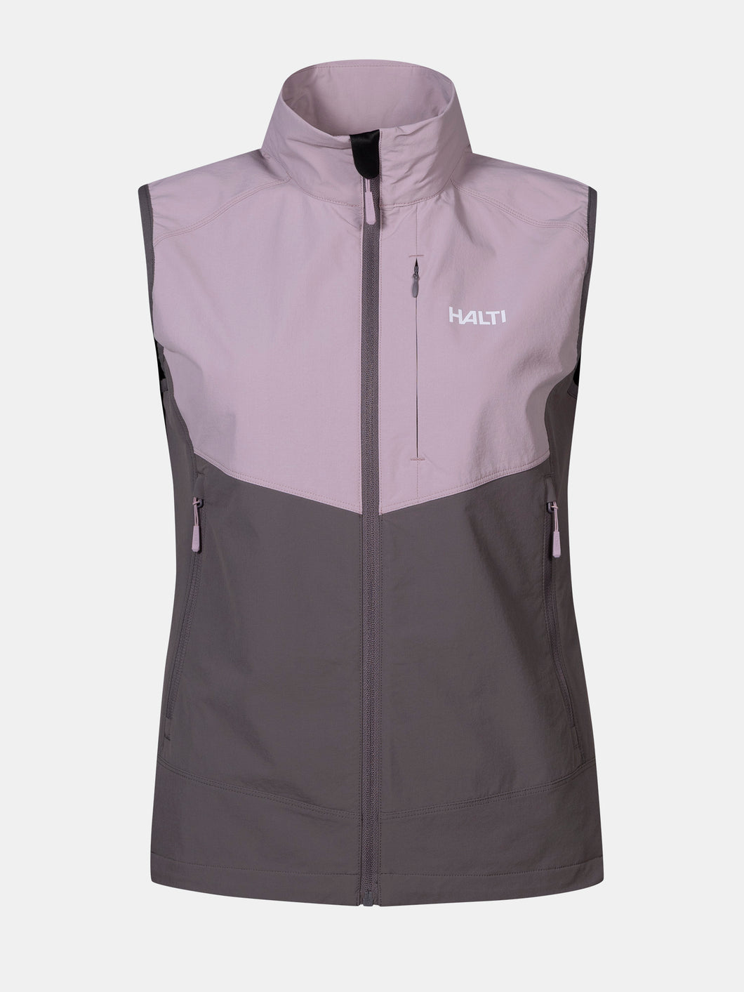 Halti Pallas Evo Womens X-stretch Sleeveless Vest lilac fog front