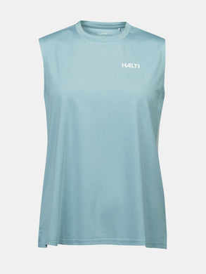 Halti Kalteva Womens Trekking Sleeveless Top tourmaline blue front