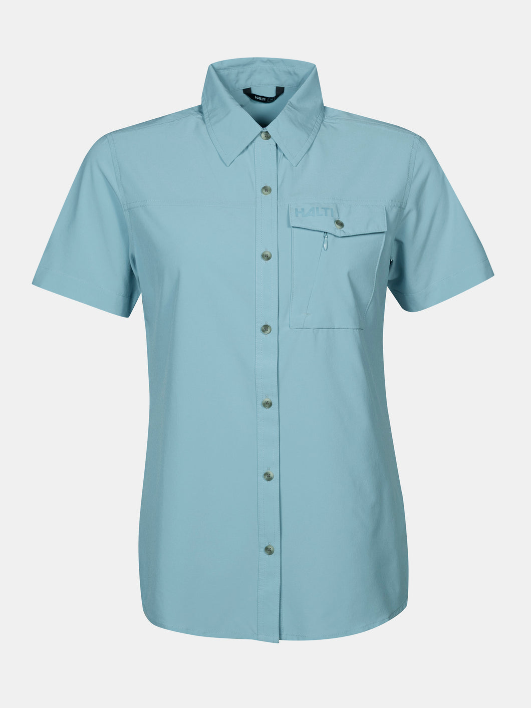 Halti Samoy Womens Short Sleeve Shirt tourmaline blue front