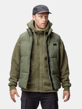 Halti Penger Mens Puffer Vest - Four Leaf Clover Green model front