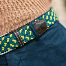 Swole Panda Recycled Woven Belt - Green / Lime model close up