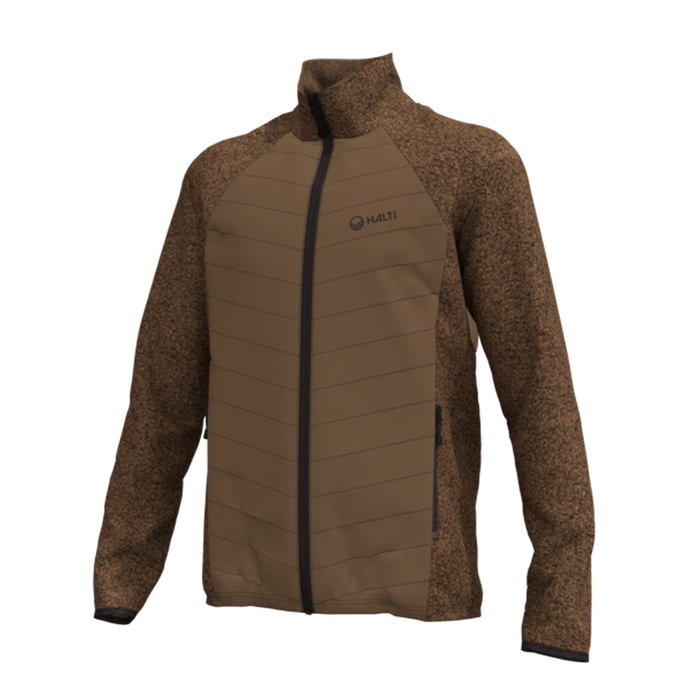 Halti Streams Mens Hybrid Knit Layer Jacket Coffee Brown Model front