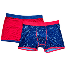 Swole Panda Bamboo Boxers Twin Pack - Red & Blue Spots