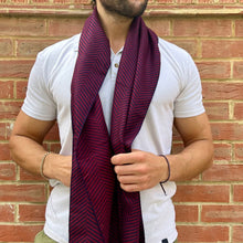 Swole Panda Bamboo Scarf - Red Herringbone