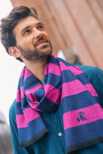 Swole Panda Bamboo Scarf - Pink Stripes model