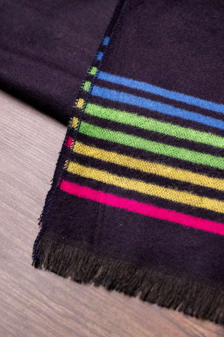 Swole Panda Bamboo Scarf - Black Fine Stripe