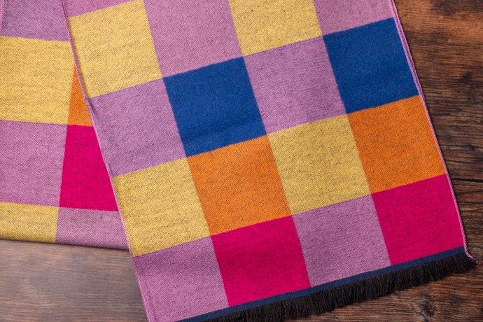 Swole Panda Bamboo Scarf - Multi-coloured Check