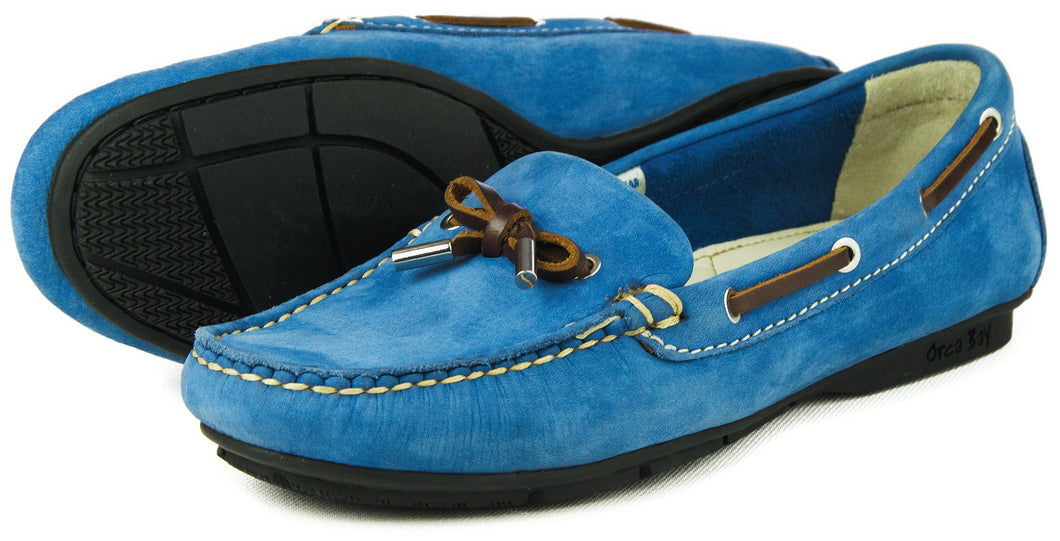 Orca Bay Ballena Ladies Machine Washable Nubuck Leather Deck Shoes Powder Blue