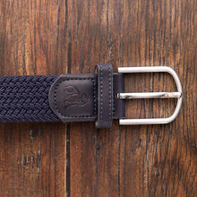 Swole Panda Recycled Woven Belt - Dark Navy Blue (Navy Trim) close up