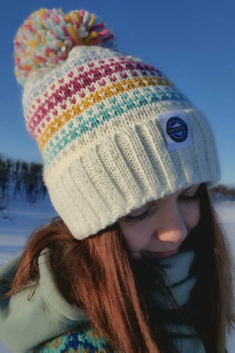 Superbobble Bobble Hat - Candy Stripe Nordic Reflective