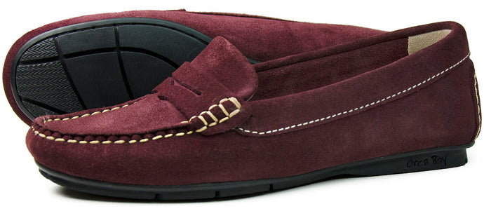 Orca Bay Florence Suede Loafers burgundy red