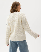 Holebrook Sweden Juno Crew Neck Windproof Sweater off white model back