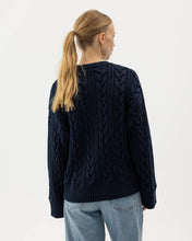 Holebrook Sweden Juno Crew Neck Windproof Sweater navy model back