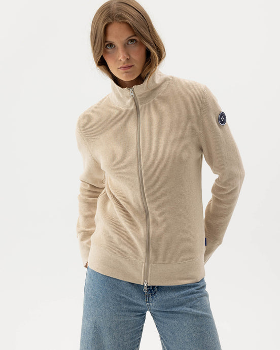 Holebrook Sweden Lisen Full-zip Windproof Sweater oyster