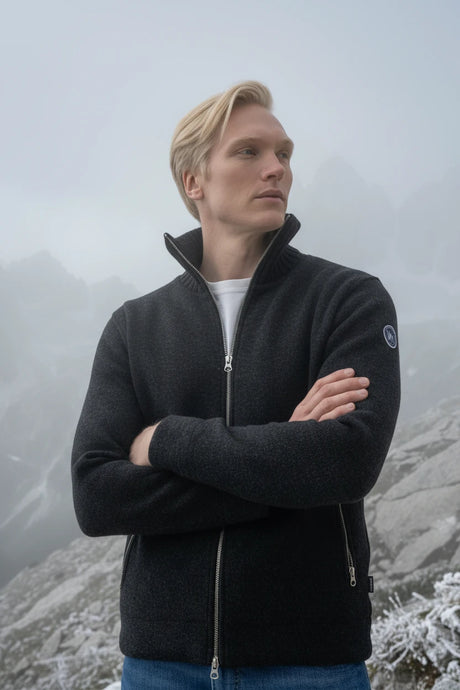 Holebrook Sweden Mans Zip Windproof Jacket - Anthracite model front