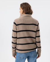 Holebrook Sweden Martina Windproof Sweater Khaki Anthracite Stripe back