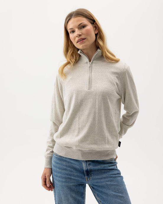 Holebrook Sweden Nelly T-Neck Windproof Sweater light grey