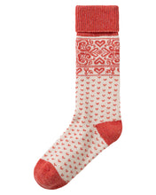 Holebrook Sweden Sundborn Winter Socks coral pink pattern