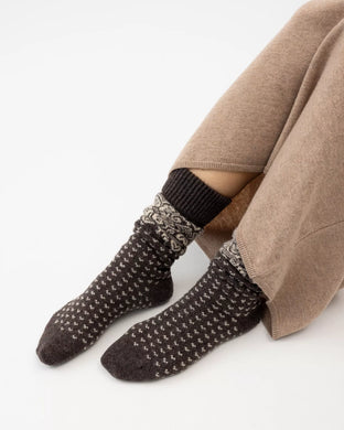 Holebrook Sweden Sundborn Winter Socks - Brown/Oyster model