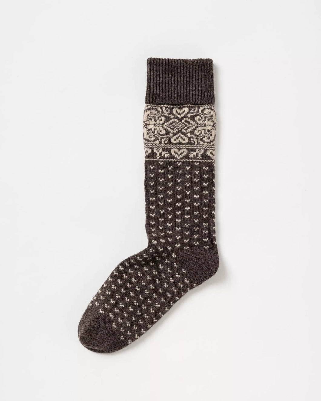 Holebrook Sweden Sundborn Winter Socks - Brown/Oyster