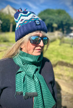 Swimzi Super Bobble Hat - Andrea Hall Mountain Peaks Fairisle Reflective
 with Swole Panda Bamboo Scarf