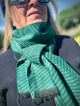 Swole Panda Bamboo Scarf - Green Herringbone