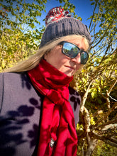 Swole Panda Bamboo Scarf - Dark Red with swimzi hat