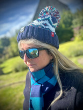 Swole Panda Bamboo Scarf - Sky Blue Stripes with swimzi bobble hat