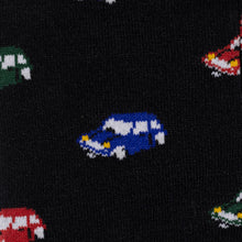 Swole Panda Bamboo Socks - Classic Mini Cars close up