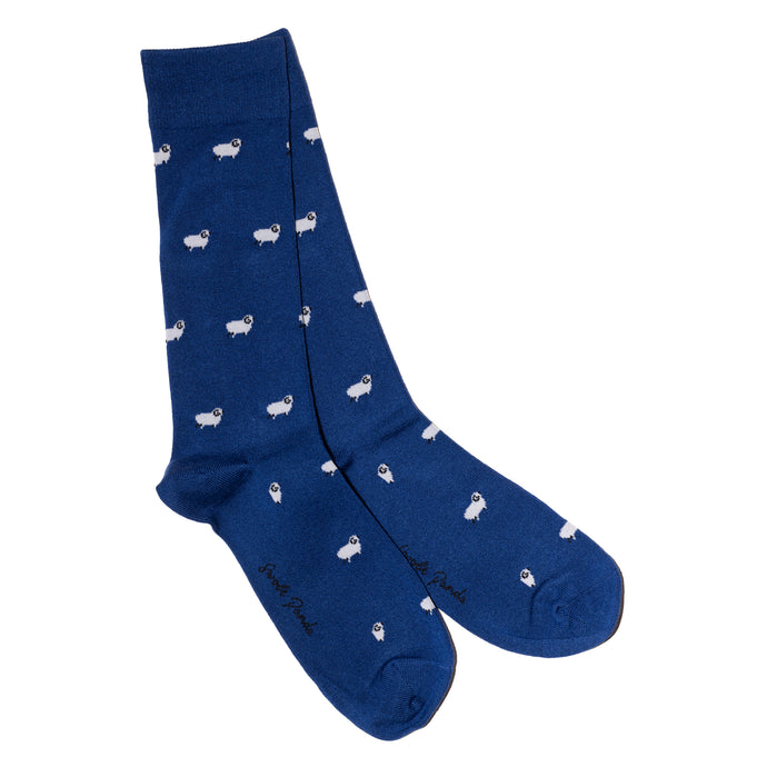 Swole Panda Bamboo Socks - Navy Sheep