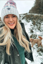 Superbobble Bobble Hat - Pastel Ice Crystal Nordic Reflective dog walking